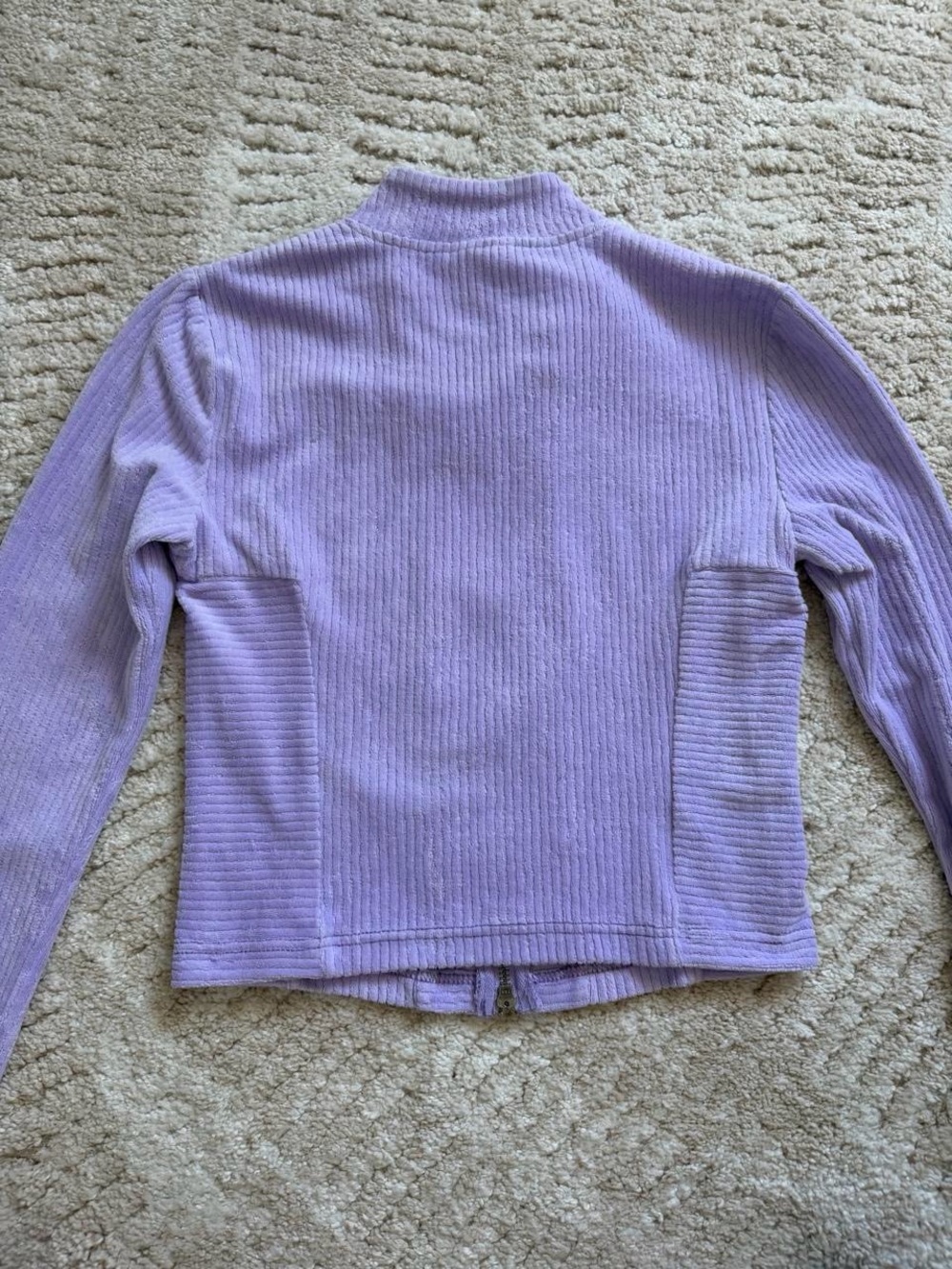 Women’s Lavender Ribbed Zip-Front Jacket - Picture 5 of 5